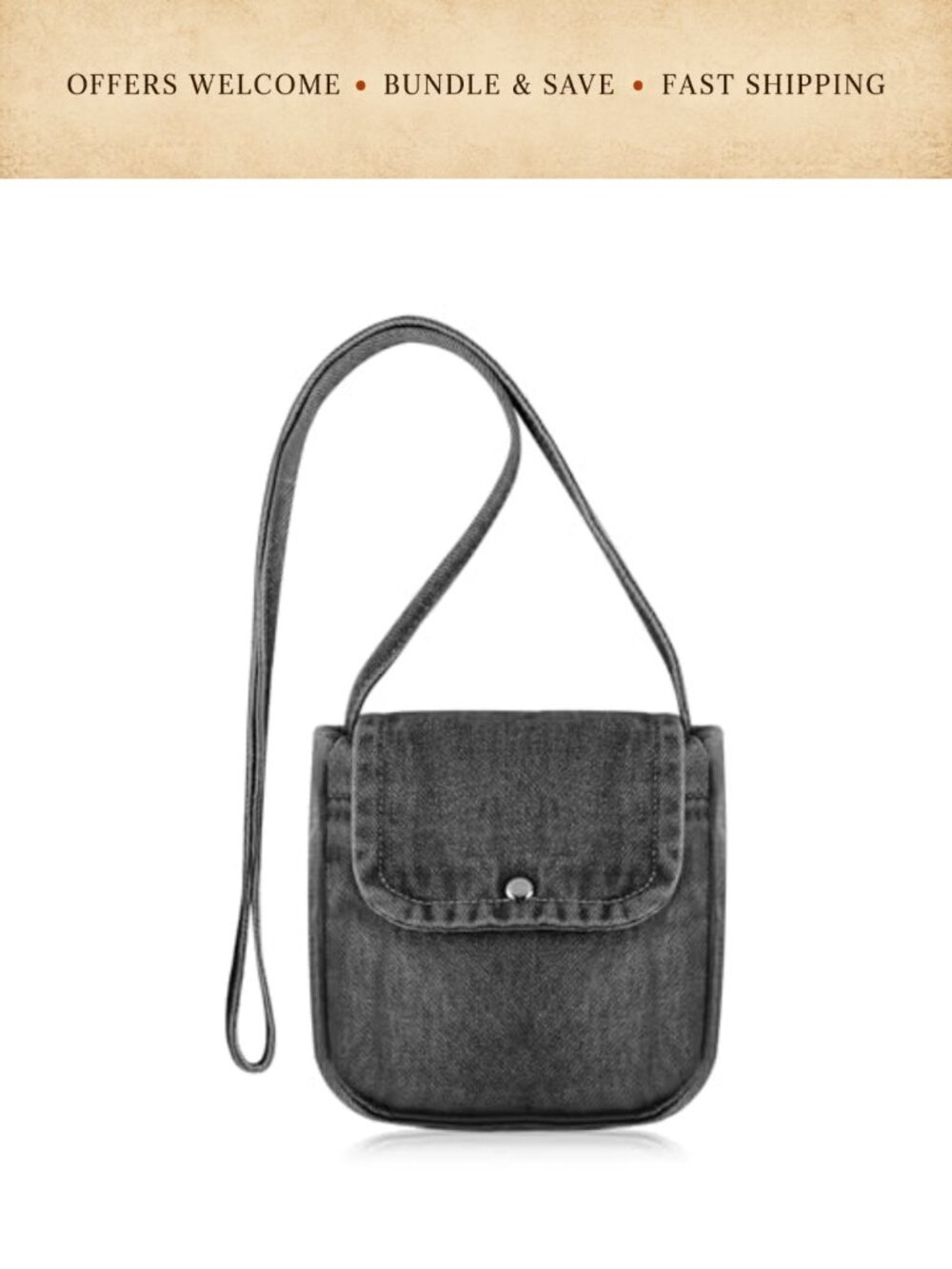 Small Denim Crossbody Bag Phone Purse Mini Shoulder Bag Magnetic Snap